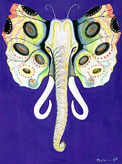 2006 - Schmetterlings-Elefant - Aquarell